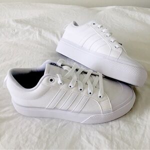 ✨NWT Adidas Bravada 2.0 Platform Skateboarding White Canvas Minimalist Size 7.5